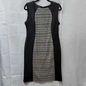 R & M Richards Little Black & Gold Dress